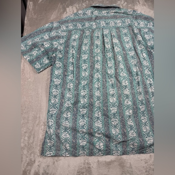 Cooke Street Honolulu Cotton Hawaiian Tropical Turquoise Button Down Shirt XL - Picture 12 of 14